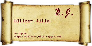 Müllner Júlia névjegykártya