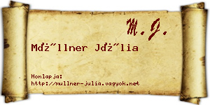 Müllner Júlia névjegykártya